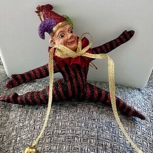 Katherine's Collection Jester Ornament in Red, Black, and Gold